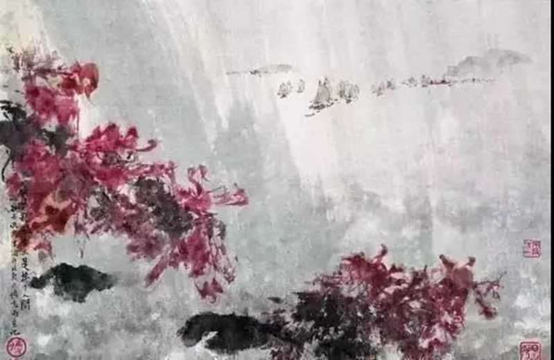 毛主席經(jīng)典詩詞入畫，大氣磅礴，美不勝收（北戴河以及登廬山作品）(圖2)