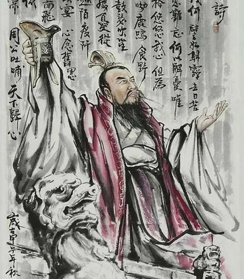 對酒當(dāng)歌，人生幾何！慨當(dāng)以慷，憂思難忘。何以解憂，唯有杜康?！懿?jpg