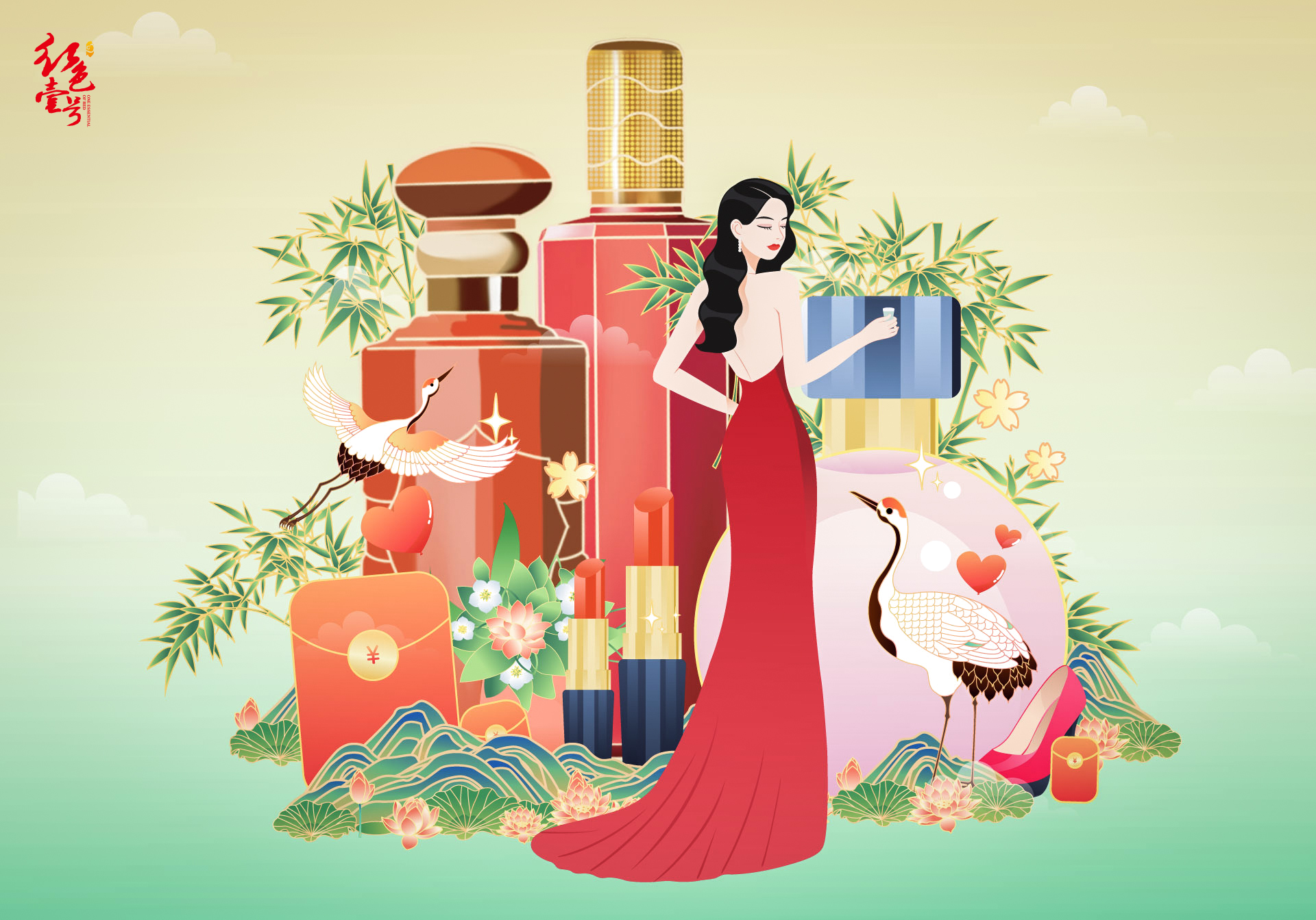 美女與白酒插畫(huà).jpg